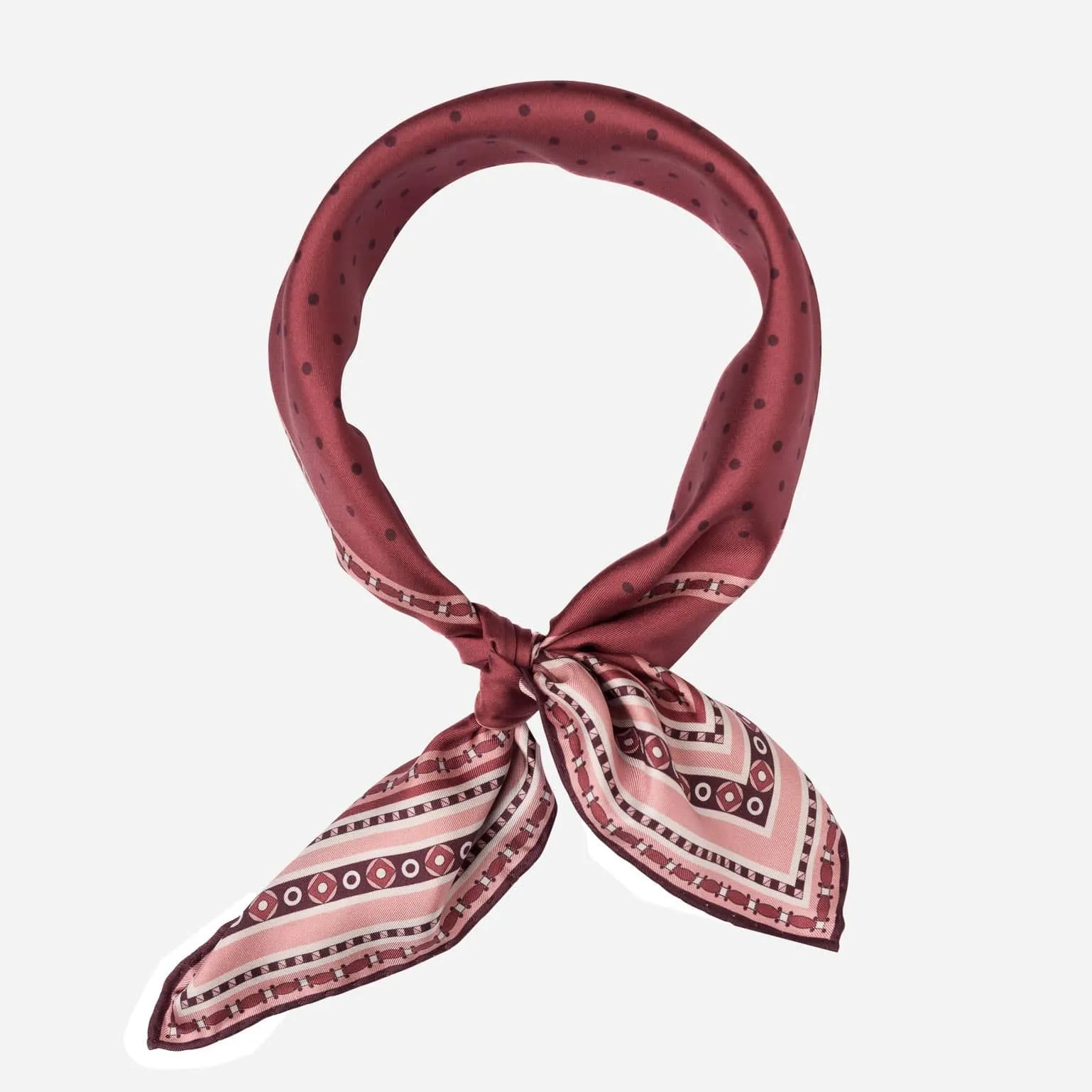 Verona - Hand Rolled Silk Neckerchief - Tuscan Red