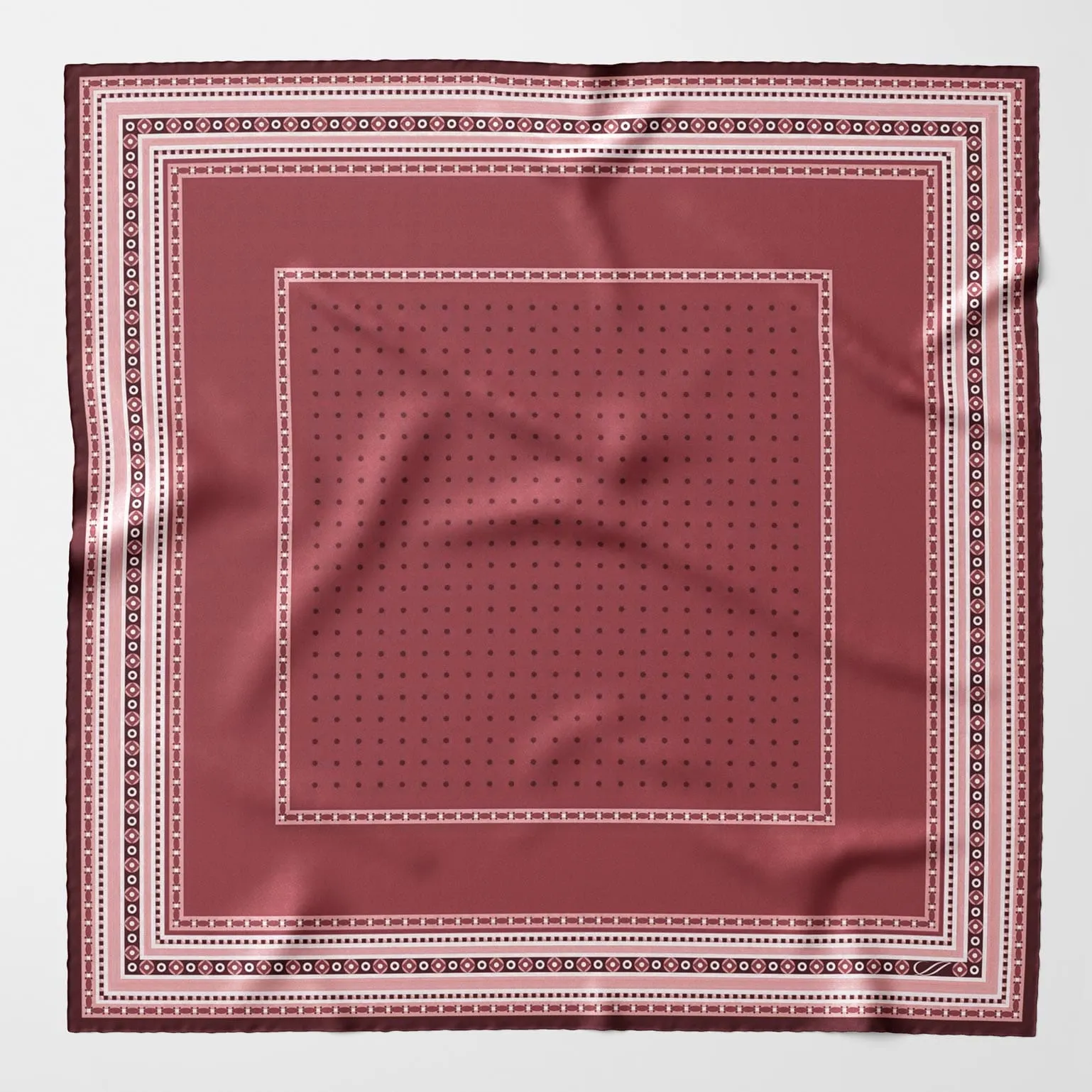 Verona - Hand Rolled Silk Neckerchief - Tuscan Red