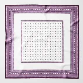 Verona - Hand Rolled Silk Neckerchief - White & Lilac