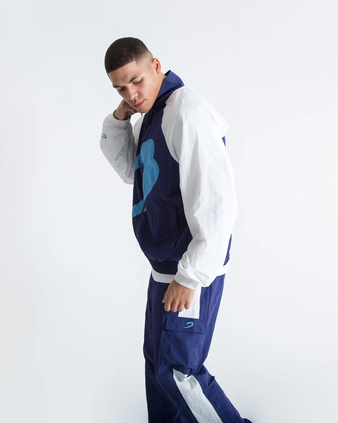 Walker Track Jacket - White/Navy