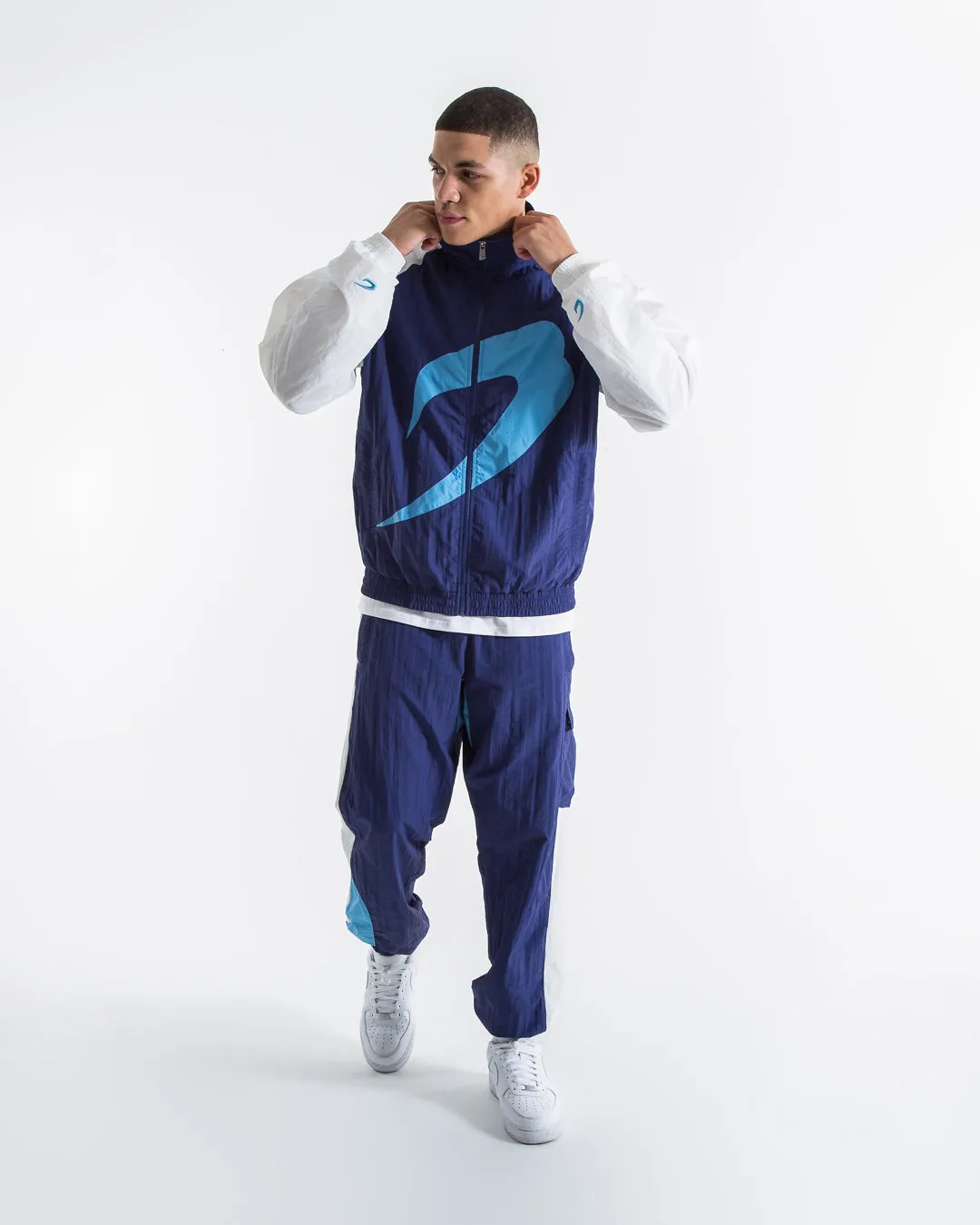 Walker Track Jacket - White/Navy