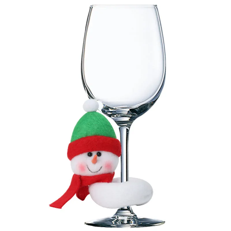 Wholesale  3pcs/pack New Christmas Wine Glasses Hugging Flannel Gingerbread Doll Window Ornaments