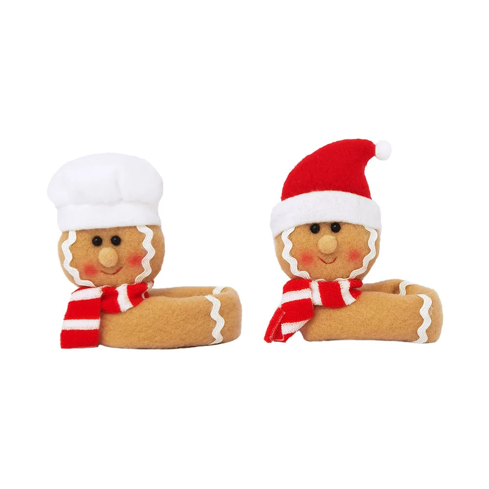 Wholesale  3pcs/pack New Christmas Wine Glasses Hugging Flannel Gingerbread Doll Window Ornaments