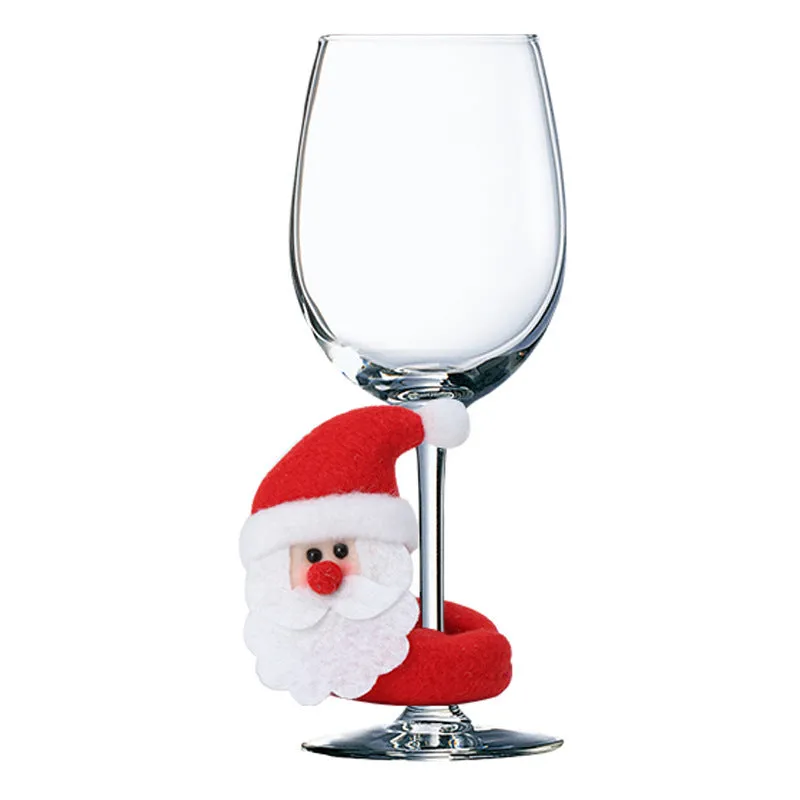 Wholesale  3pcs/pack New Christmas Wine Glasses Hugging Flannel Gingerbread Doll Window Ornaments