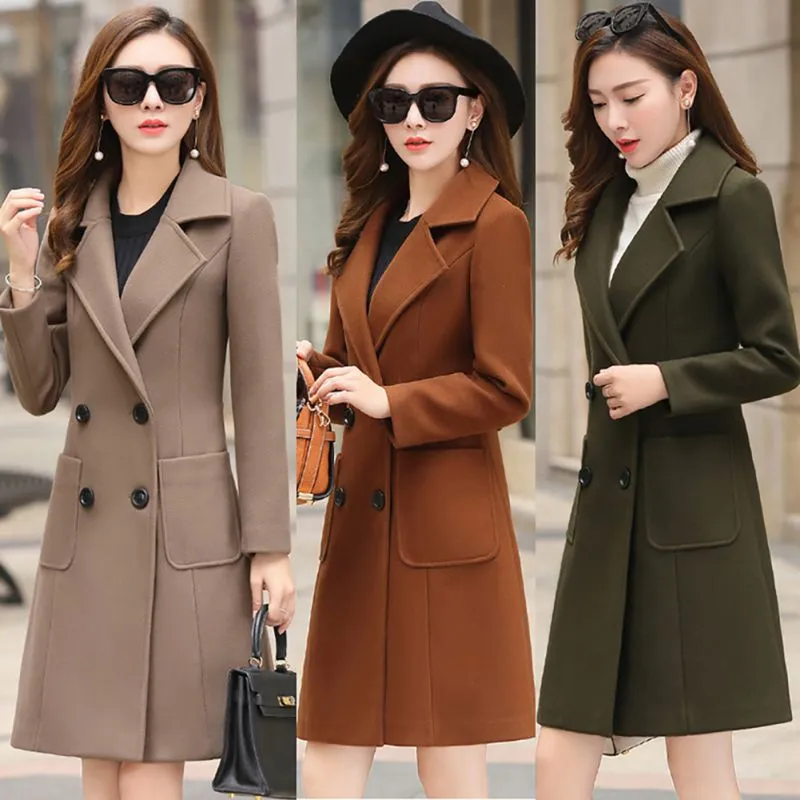 Women Overcoat Wool Fasion Clothes Winter Jacket Clothes Long Slim Outerwear Fur Coat Outerwear Women Clothes