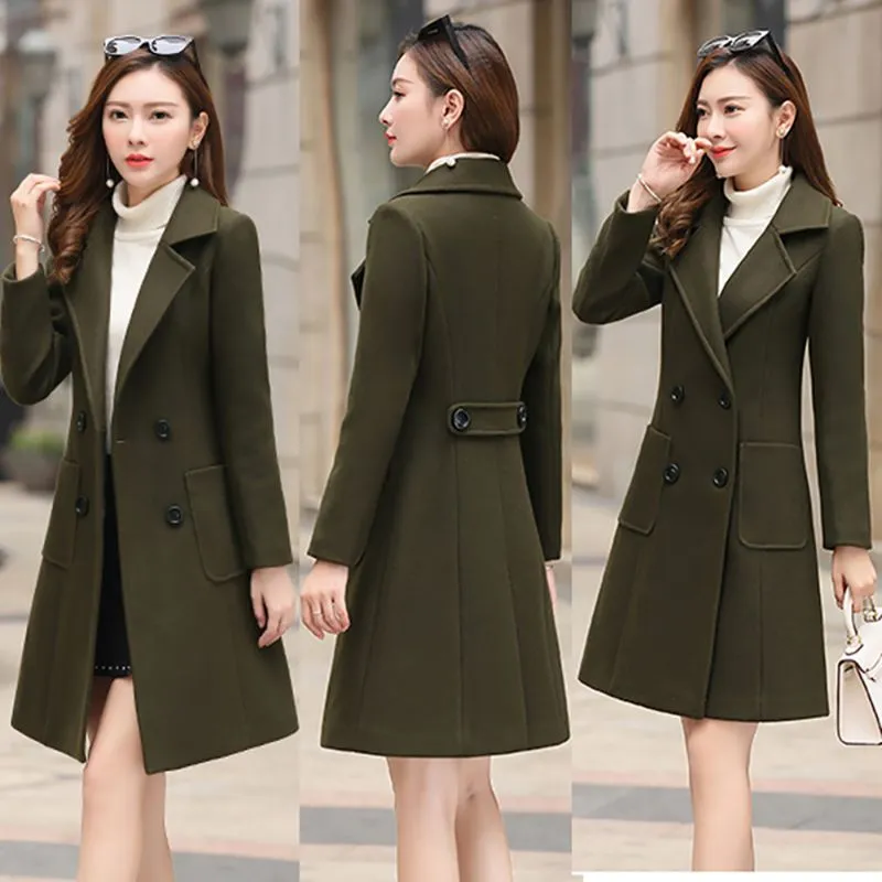 Women Overcoat Wool Fasion Clothes Winter Jacket Clothes Long Slim Outerwear Fur Coat Outerwear Women Clothes