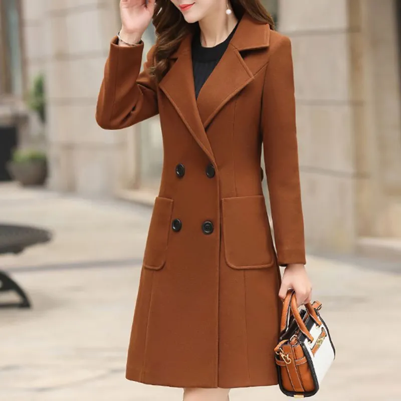 Women Overcoat Wool Fasion Clothes Winter Jacket Clothes Long Slim Outerwear Fur Coat Outerwear Women Clothes