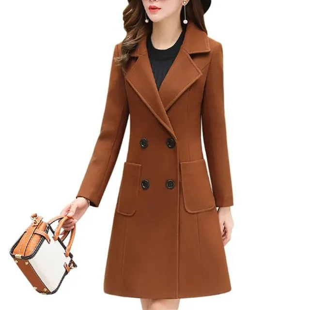 Women Overcoat Wool Fasion Clothes Winter Jacket Clothes Long Slim Outerwear Fur Coat Outerwear Women Clothes