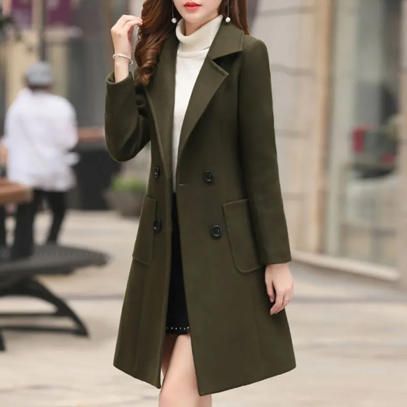 Women Overcoat Wool Fasion Clothes Winter Jacket Clothes Long Slim Outerwear Fur Coat Outerwear Women Clothes